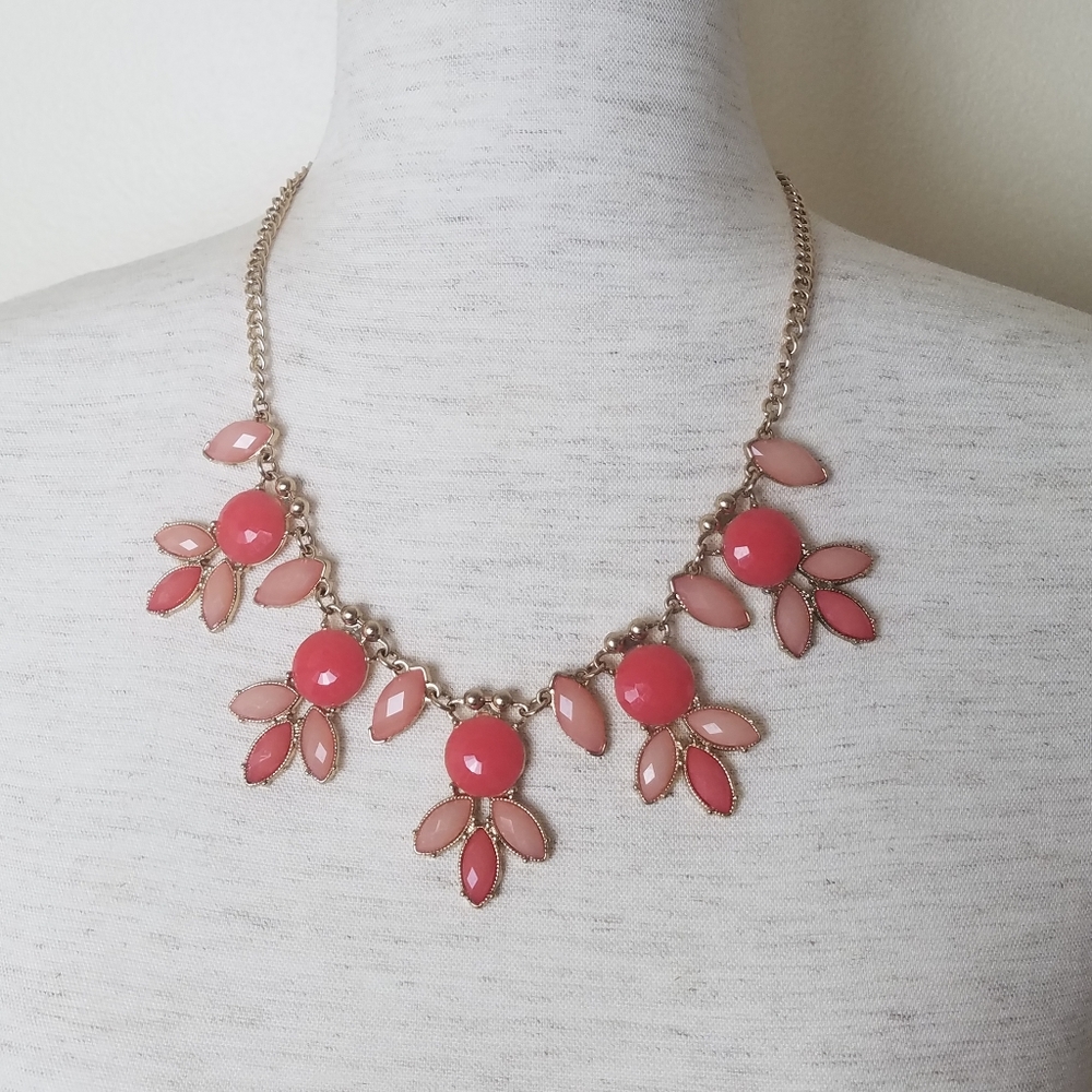 Charming Charlie Pink Statement Bib Necklace